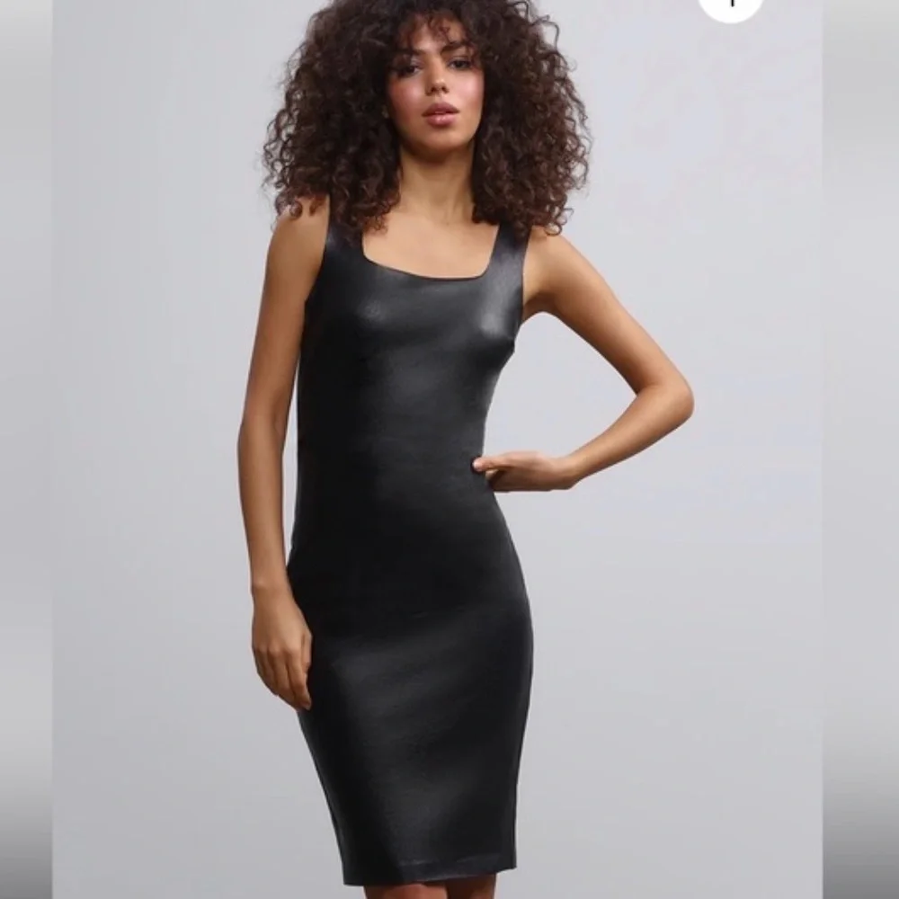 commando faux leather dress Faux Leather Midi Tank Dress